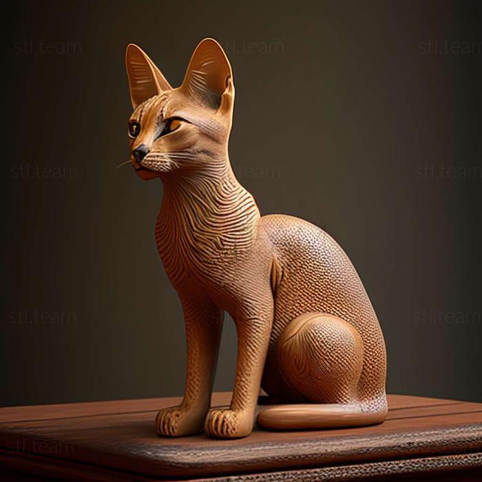 3D model Chausie cat (STL)